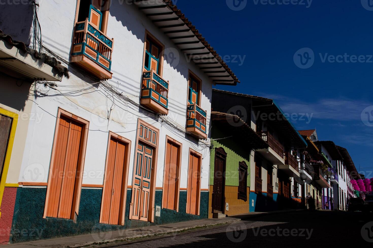 Beautiful streets of the Heritage Town of Jerico located in the Department of Antioquia in Colombia. photo