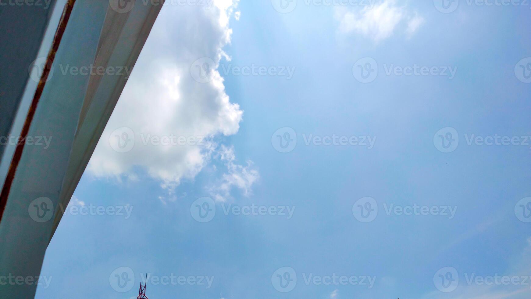 Summer blue sky cloud gradient light white background. Beauty clear cloudy in sunshine calm bright winter air background. orizon skyline view spring wind. photo