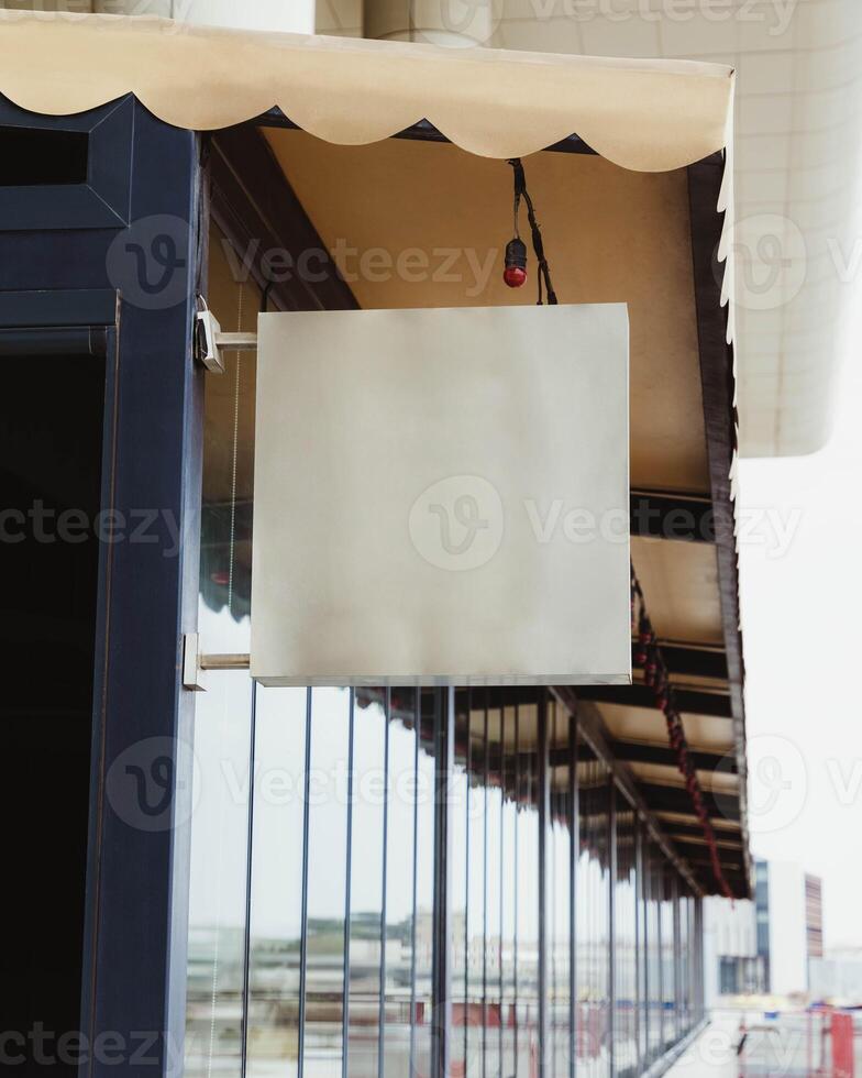 Blank store restorant signage sign design mockup isolated, Clear shop template photo
