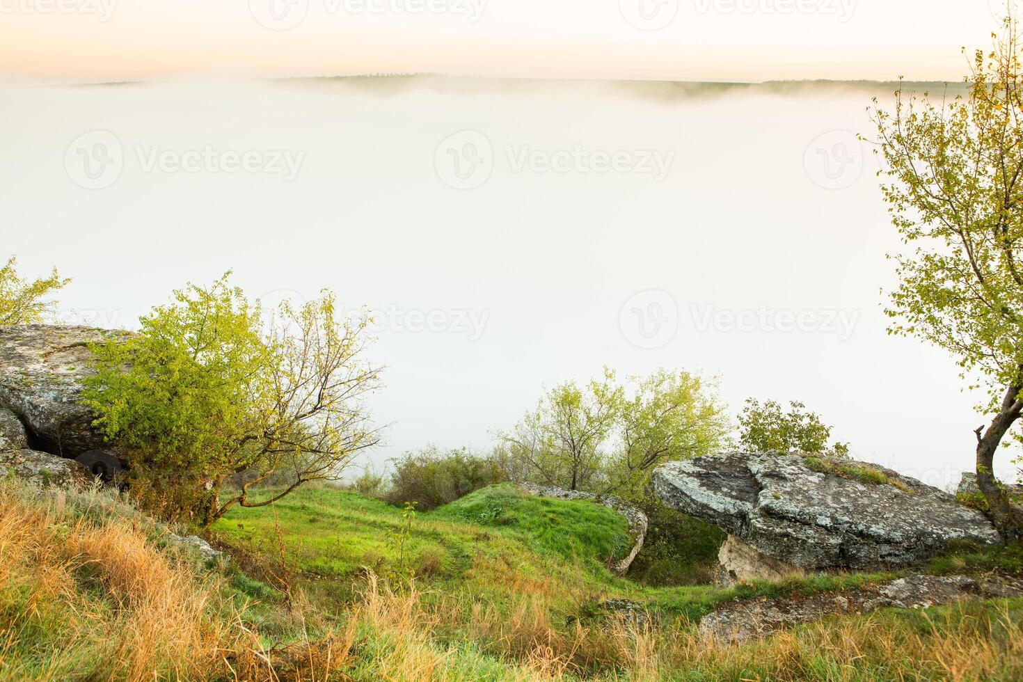 Picturesque Landscape of Rural Moldova. Idyllic Countryside Landscape in Republic of Moldova. Rolling Hills and Farmland in Europe. photo