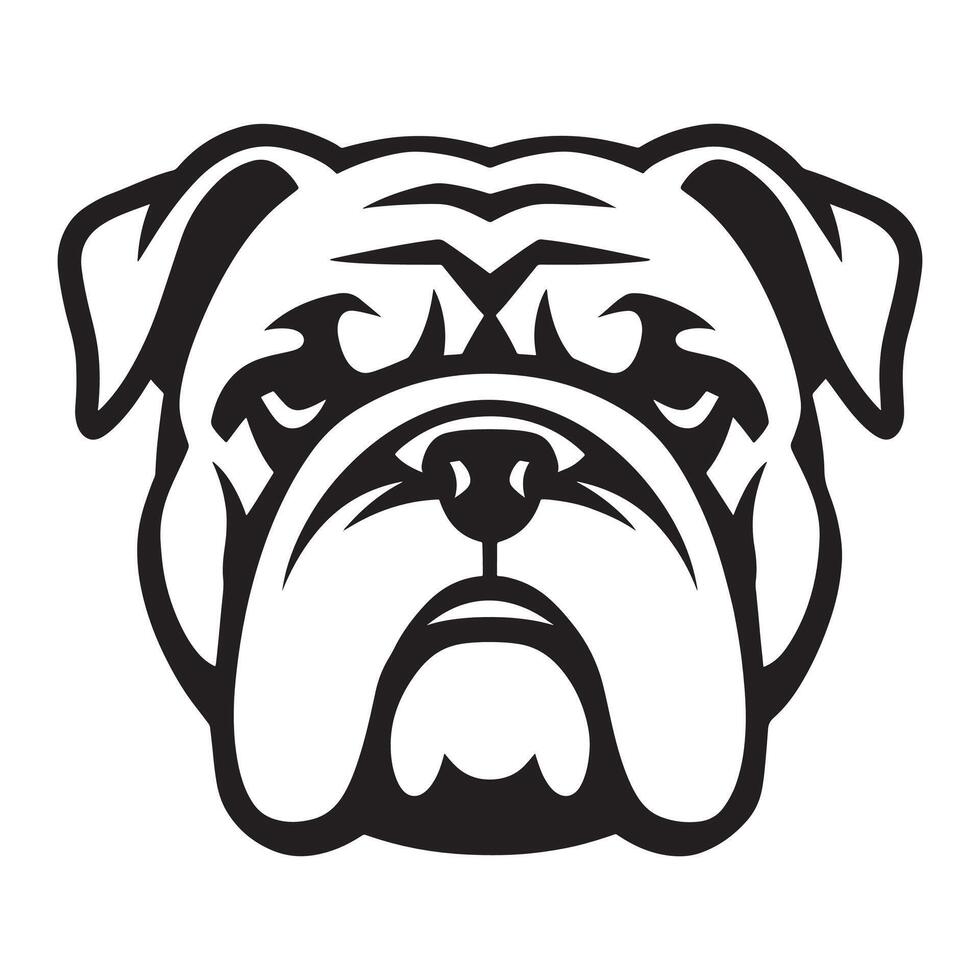 Bulldog and line art vector