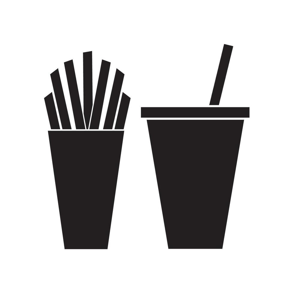French fries icon illustration on white background vector