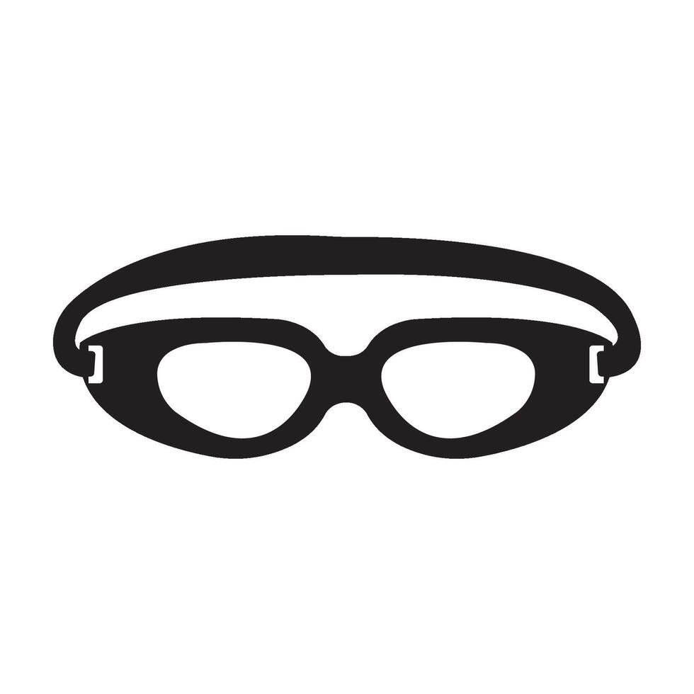 A black and white illustration of a pair of goggles vector