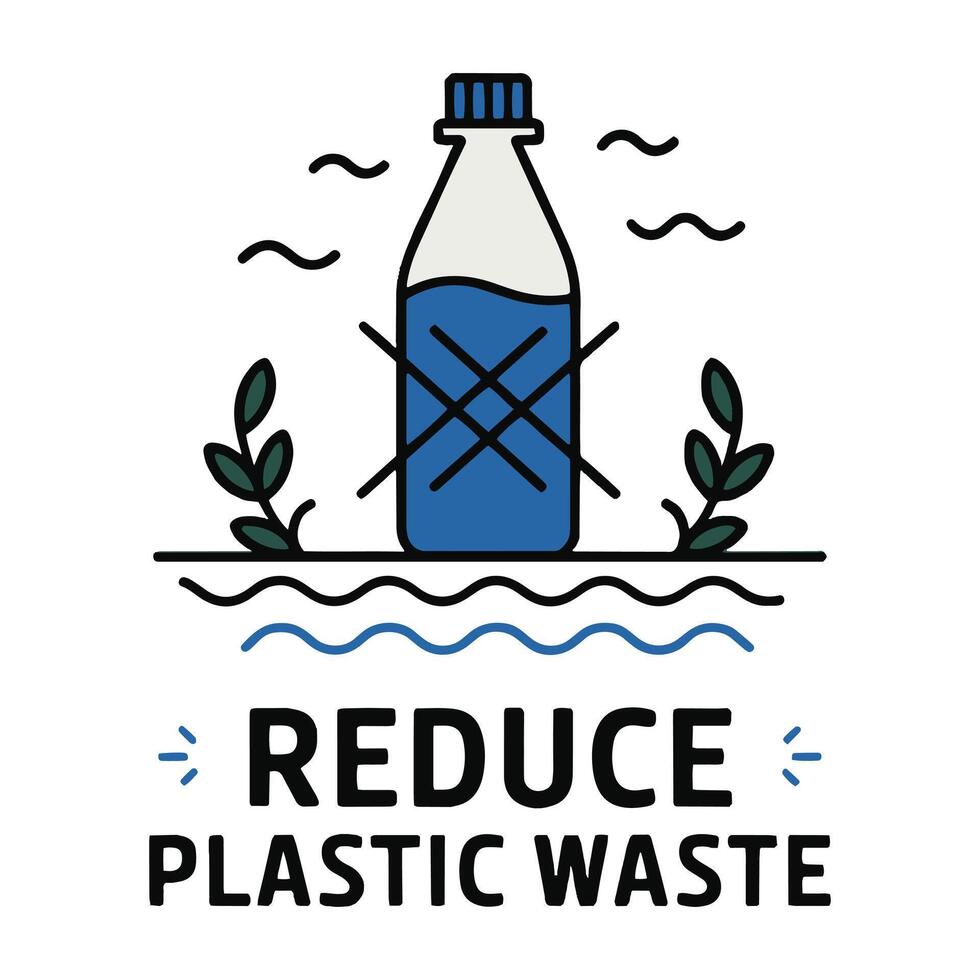 Stylish Modern Reduce Plastic Waste T Shirt, Plastic Free T Shirt Design vector