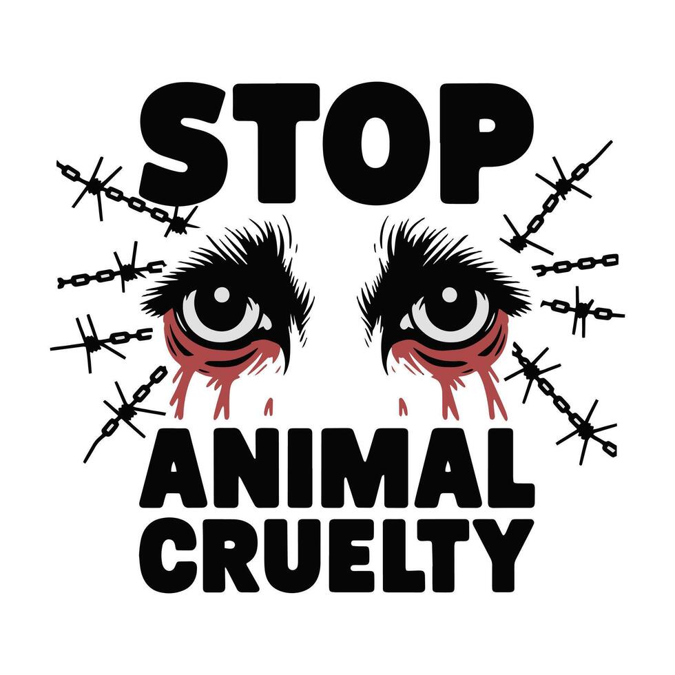 End Animal Cruelty T Shirt Design, Stop Animal Abuse T Shirt Design vector