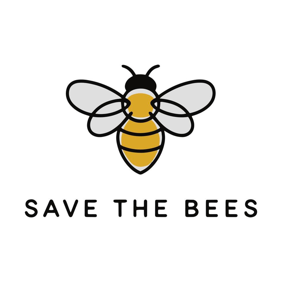 Minimalist Save The Bees T Shirt Design vector