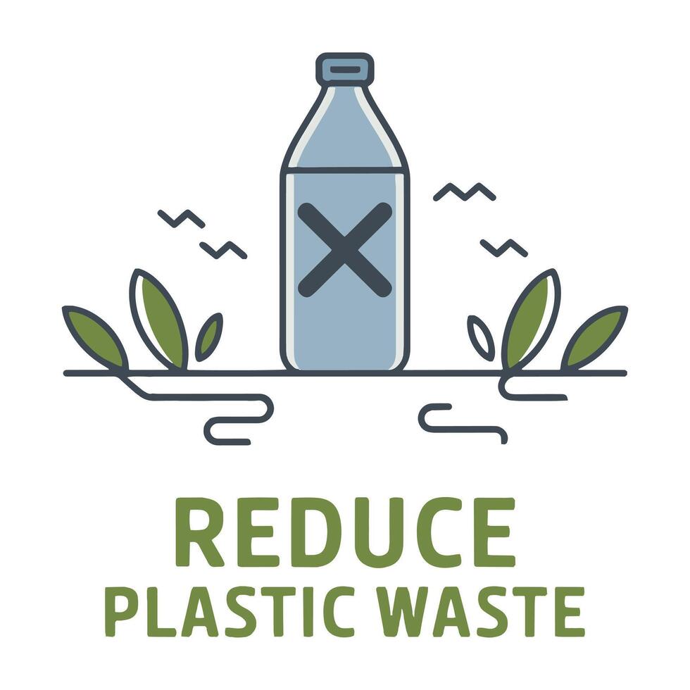 Stylish Reduce Plastic Waste T Shirt, Plastic Free T Shirt Design vector