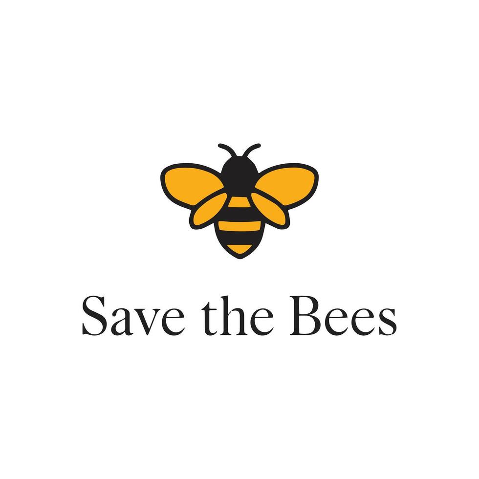 Stylish Modern Save The Bees T Shirt For Environmental Cause vector