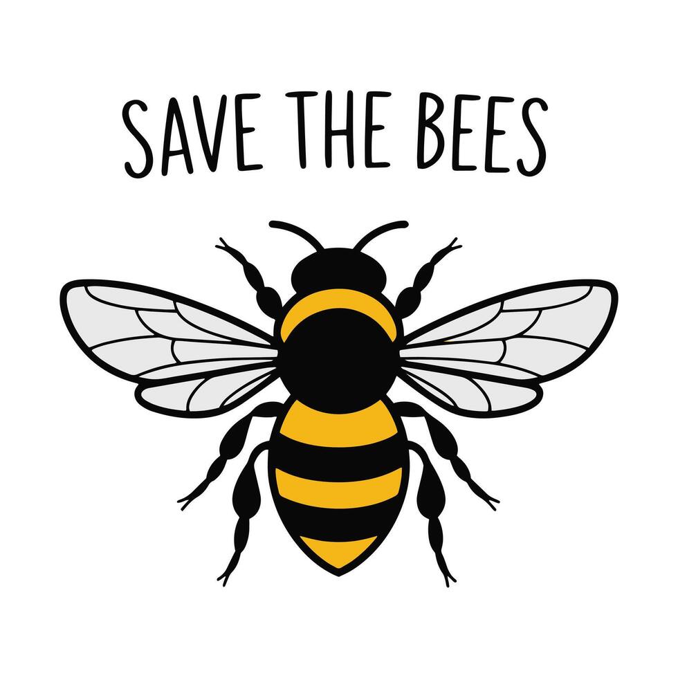 Stylish Save The Bees T Shirt For Environmental Awareness vector