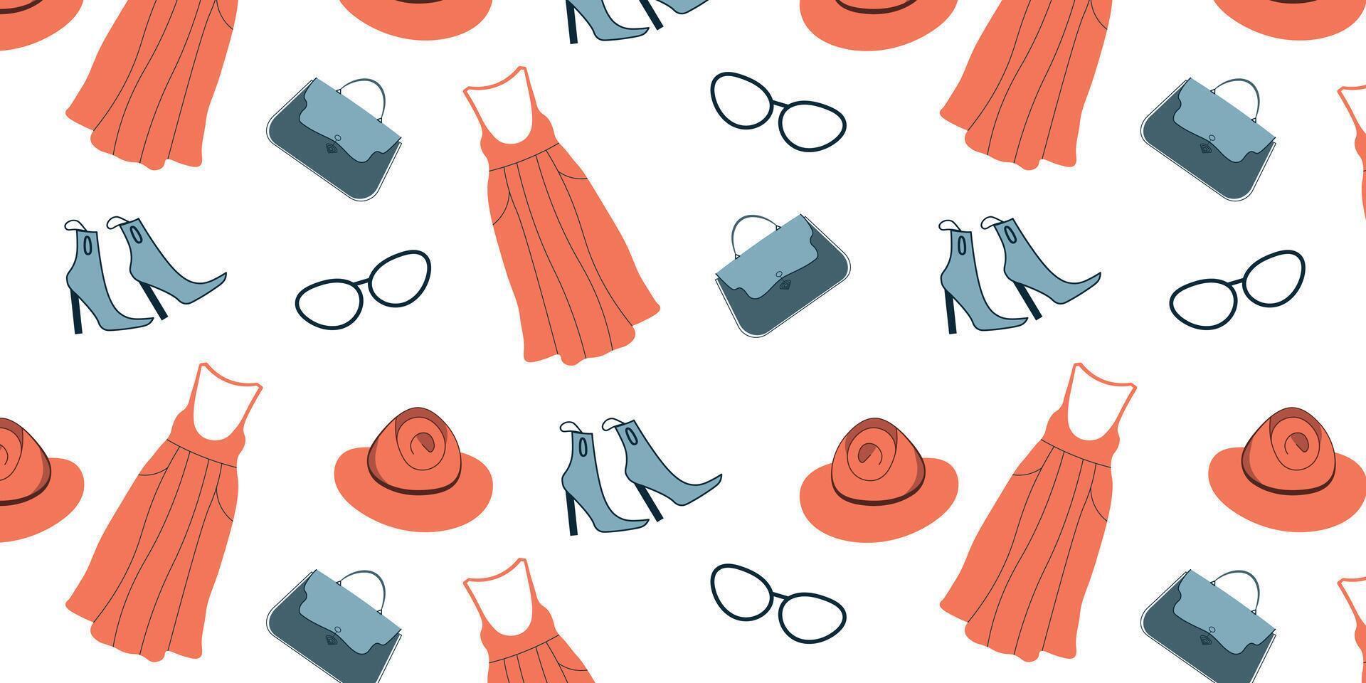 A pattern of elements of women's accessories vector