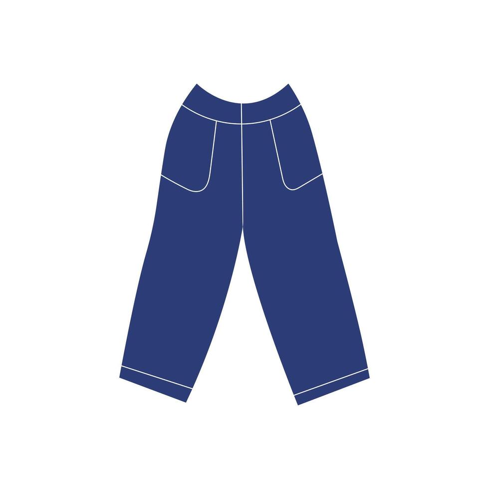 Men's or women's trousers. Highlighted on a white background. Casual style. vector