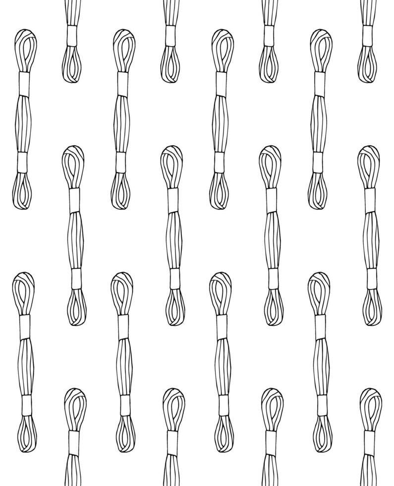 Seamless pattern of embroidery floss thread vector