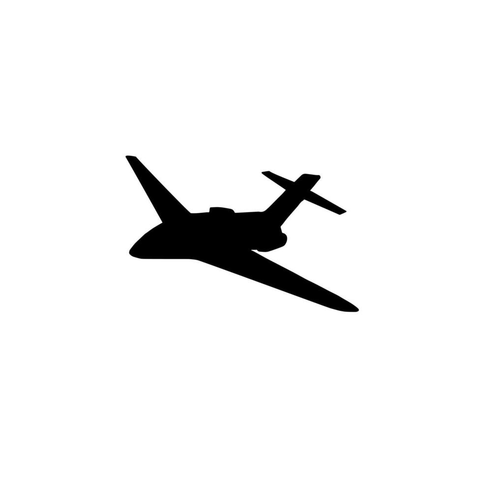 Black flying airplane plane silhouette vector
