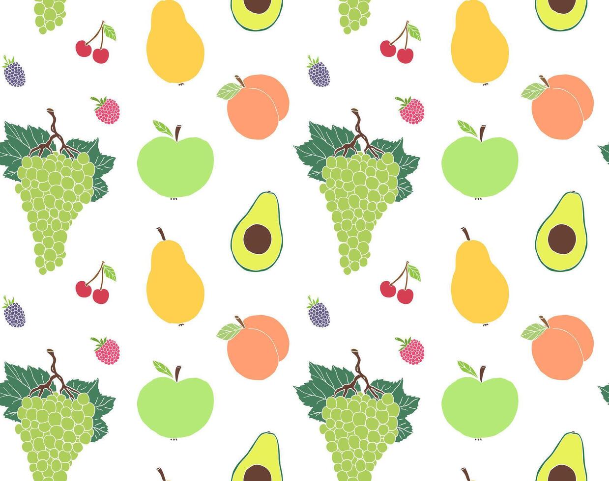 Seamless pattern of fruit and vegetables vector