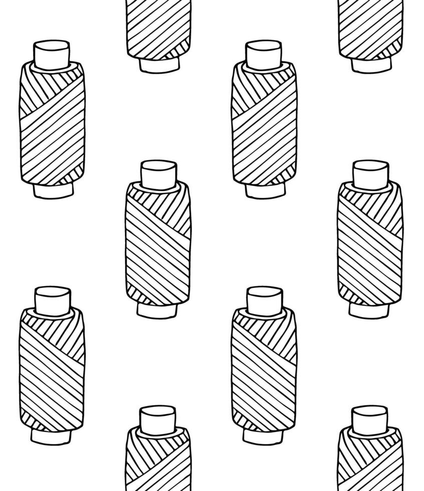 Seamless pattern of sketch threads vector