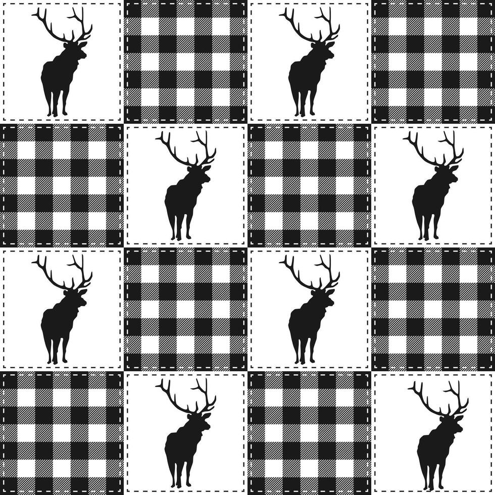 Christmas Patchwork Checkered Plaid Quilt Seamless Pattern vector