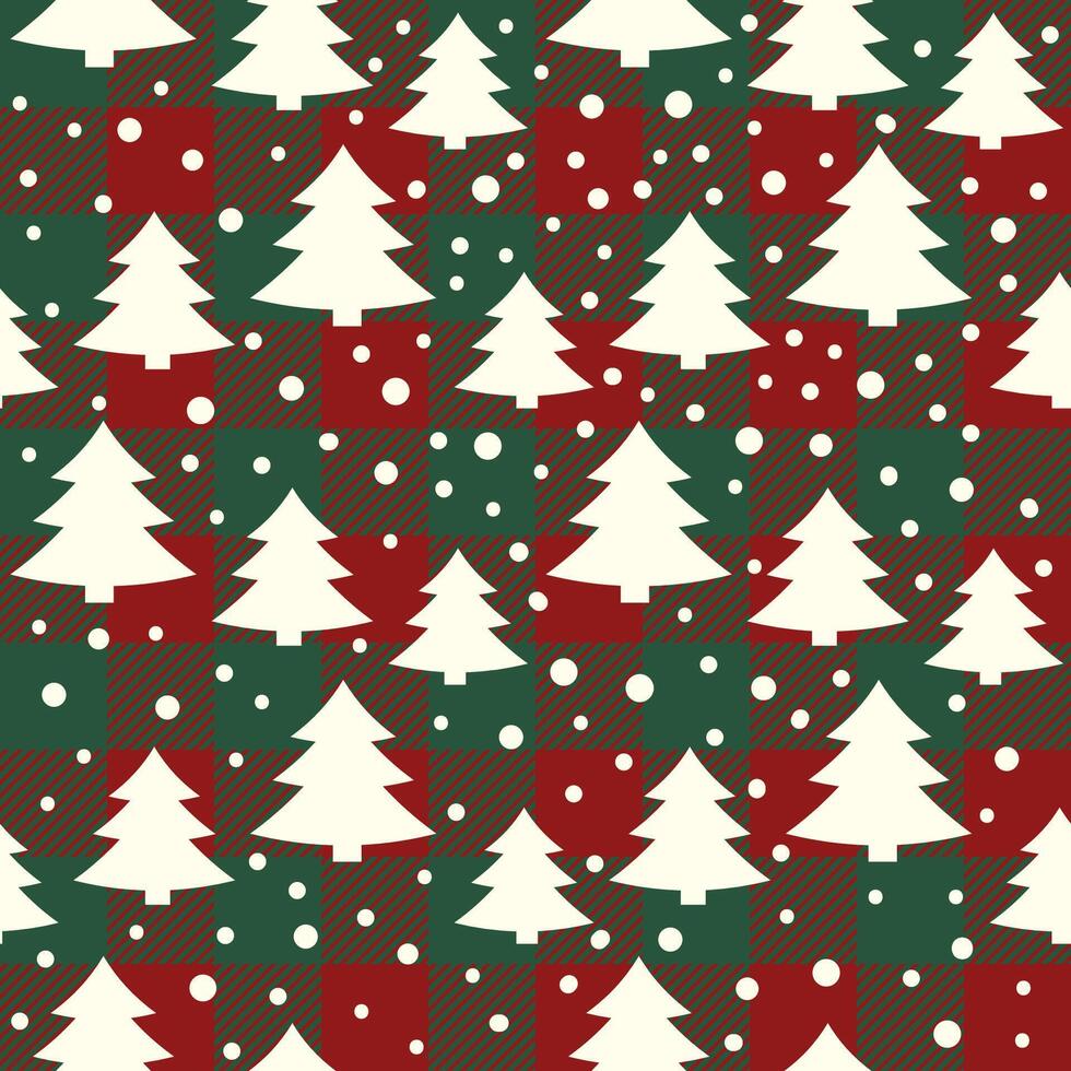 Christmas Checkered Plaid Tartan Quilt Seamless Pattern vector