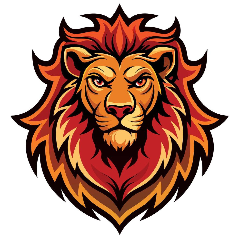 Lion Logo With Black Outline vector