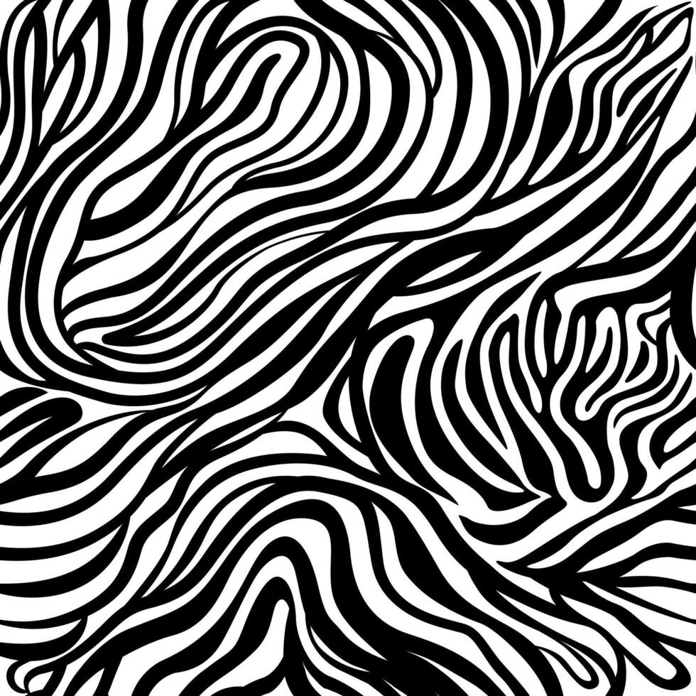 Zebra Print Seamless Pattern. Animal Skin. Abstract Pattern on White Backdrop. Hand Drawn Zebra Skin Background. Tile with Wild Animal Fur. vector