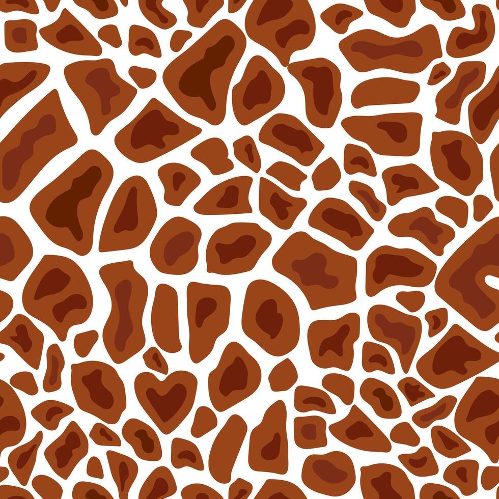 Giraffe Print Seamless Pattern. Animal Skin. Abstract Pattern on White Backdrop. Hand Drawn Giraffe Skin Background. Tile with Wild Animal Fur. vector