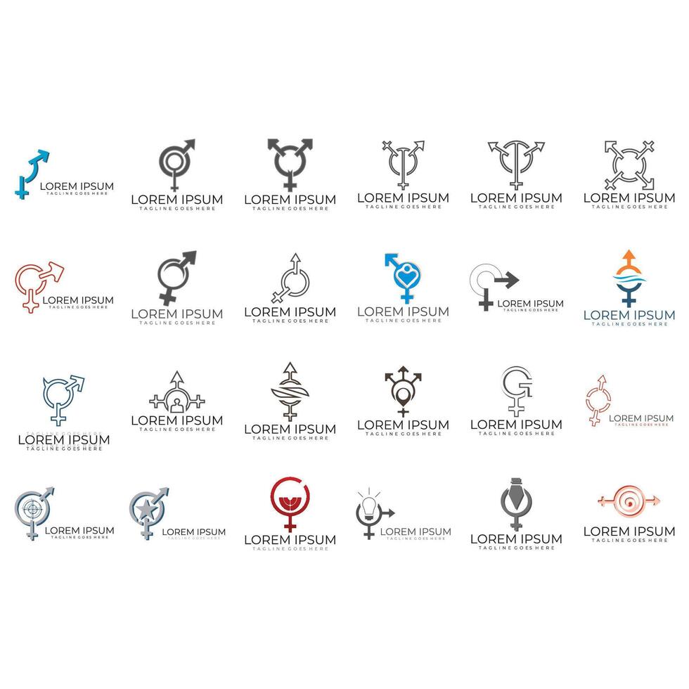A collection of innovative gender design images vector