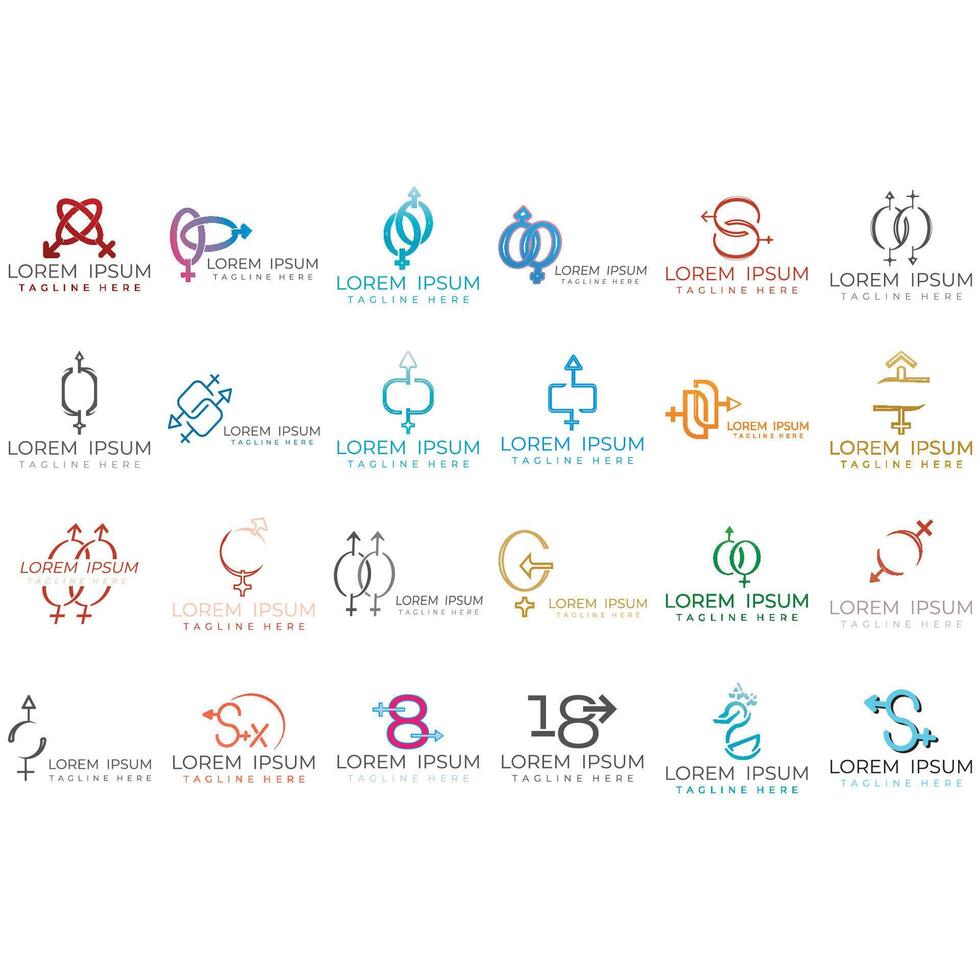 Collection of gender emblem illustration images eps vector