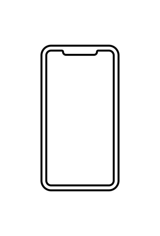 simple mobile phone line art for design. mobile phone symbol vector