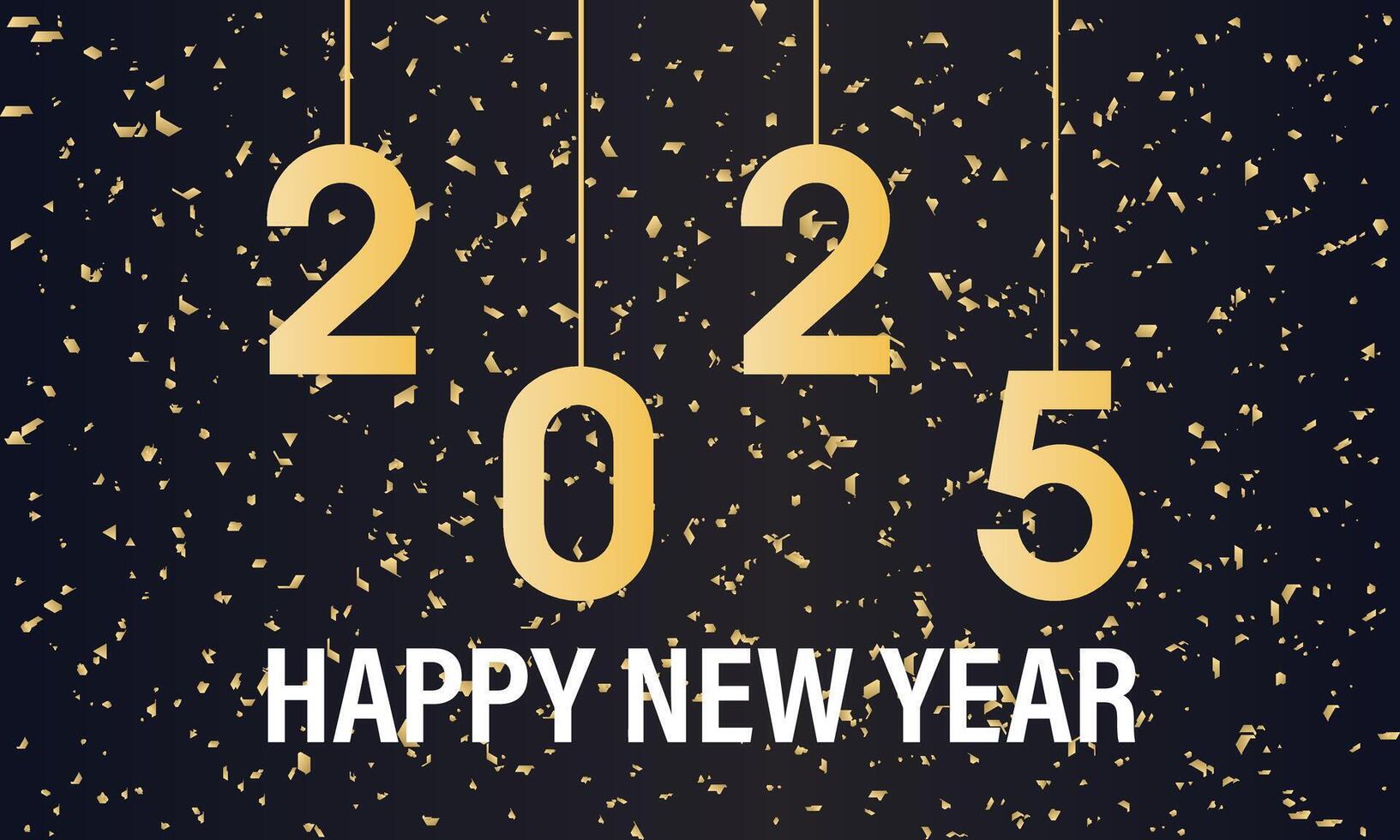 Happy New Year Brush stroke and fill numbers 2025. Celebration New Year's Eve. Design for cards, prints, social media, banner. illustration of background. Eps 10 vector