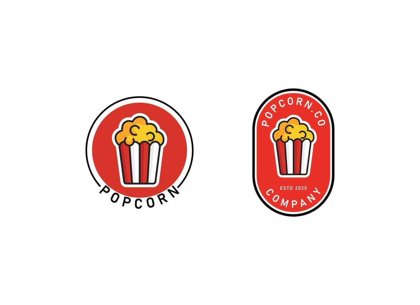 Popcorn label food design. Popcorn logo design vector
