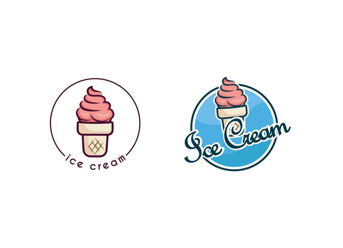 Ice cream logo design template vector