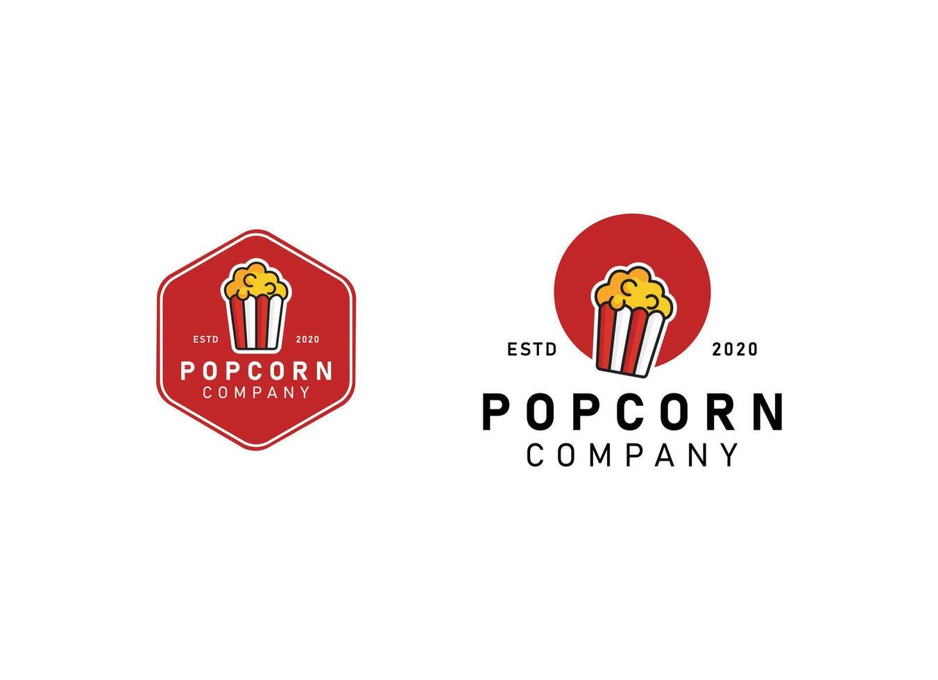 Popcorn logo design with white background vector