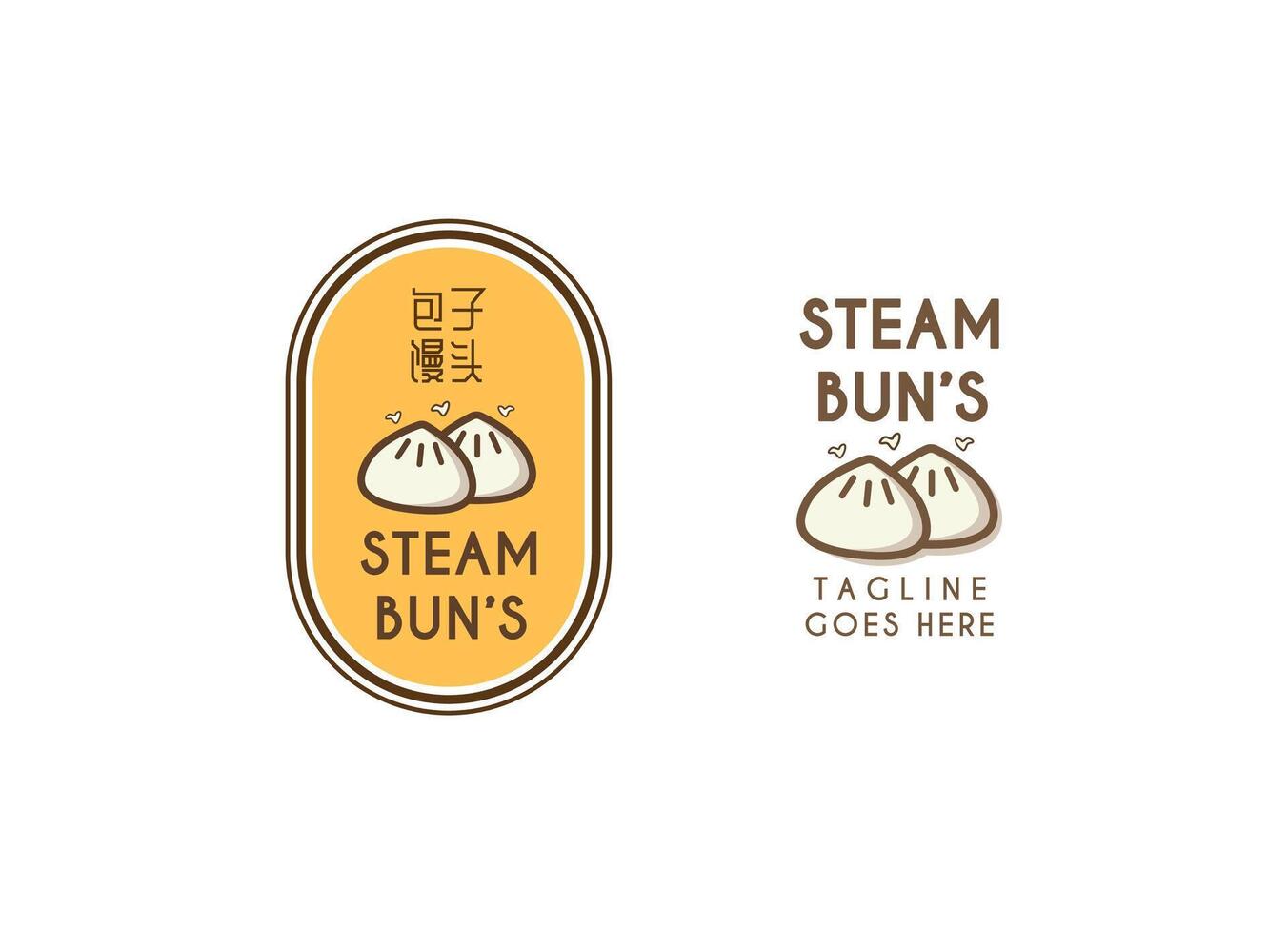 Chinese steamed bun logo for restaurant vector
