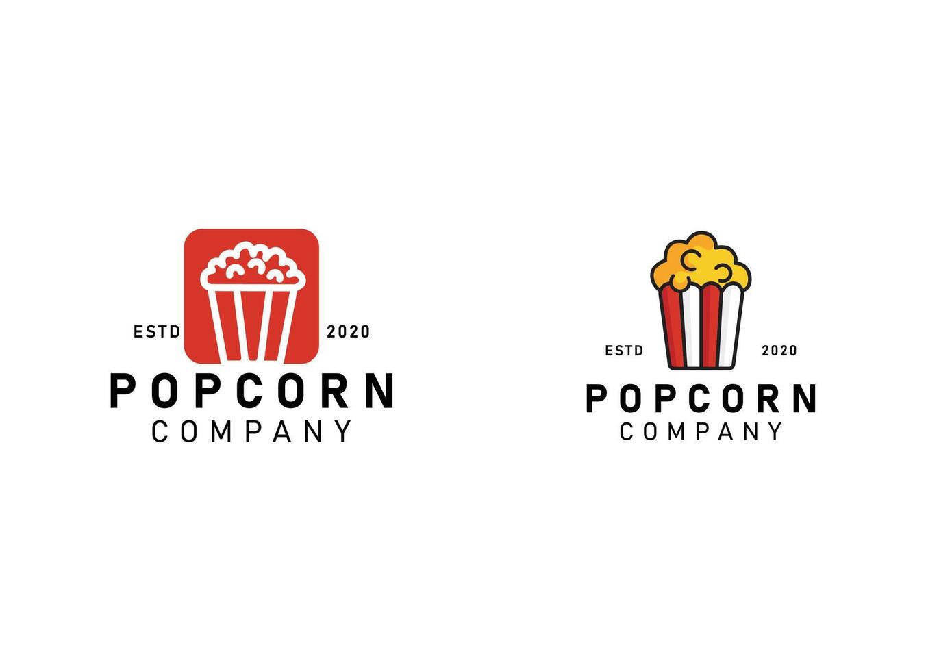 Popcorn logo, label, symbol for food in the cinema vector