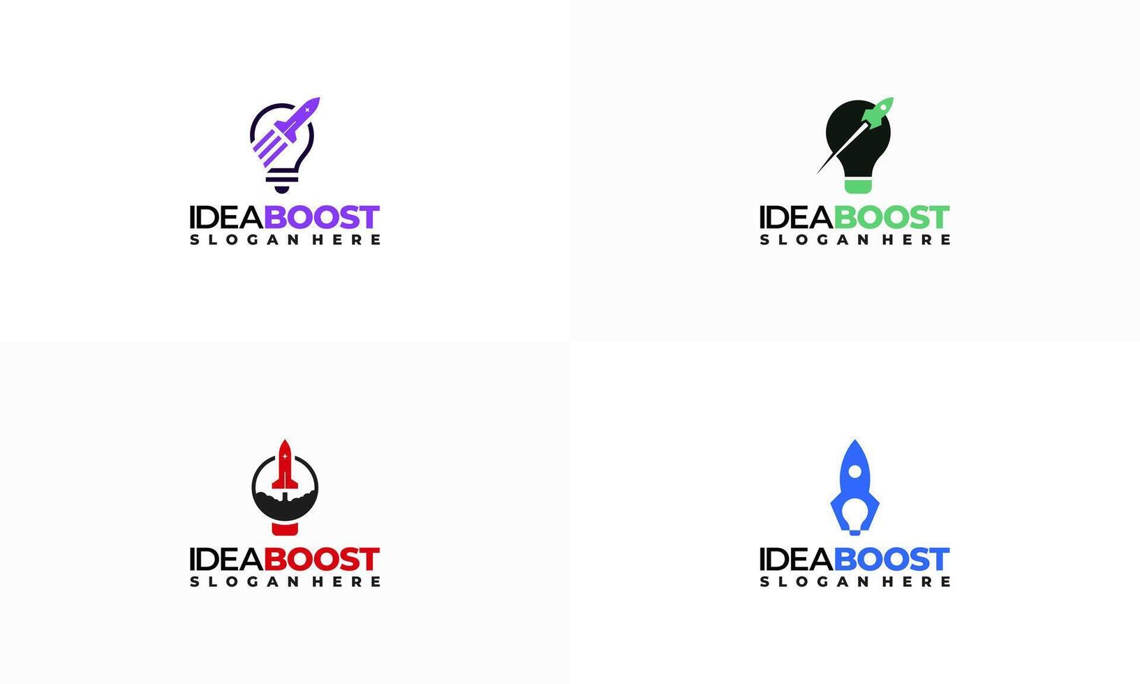 Set of Idea boost Logo designs concept , Inspiration Booster logo designs concept vector