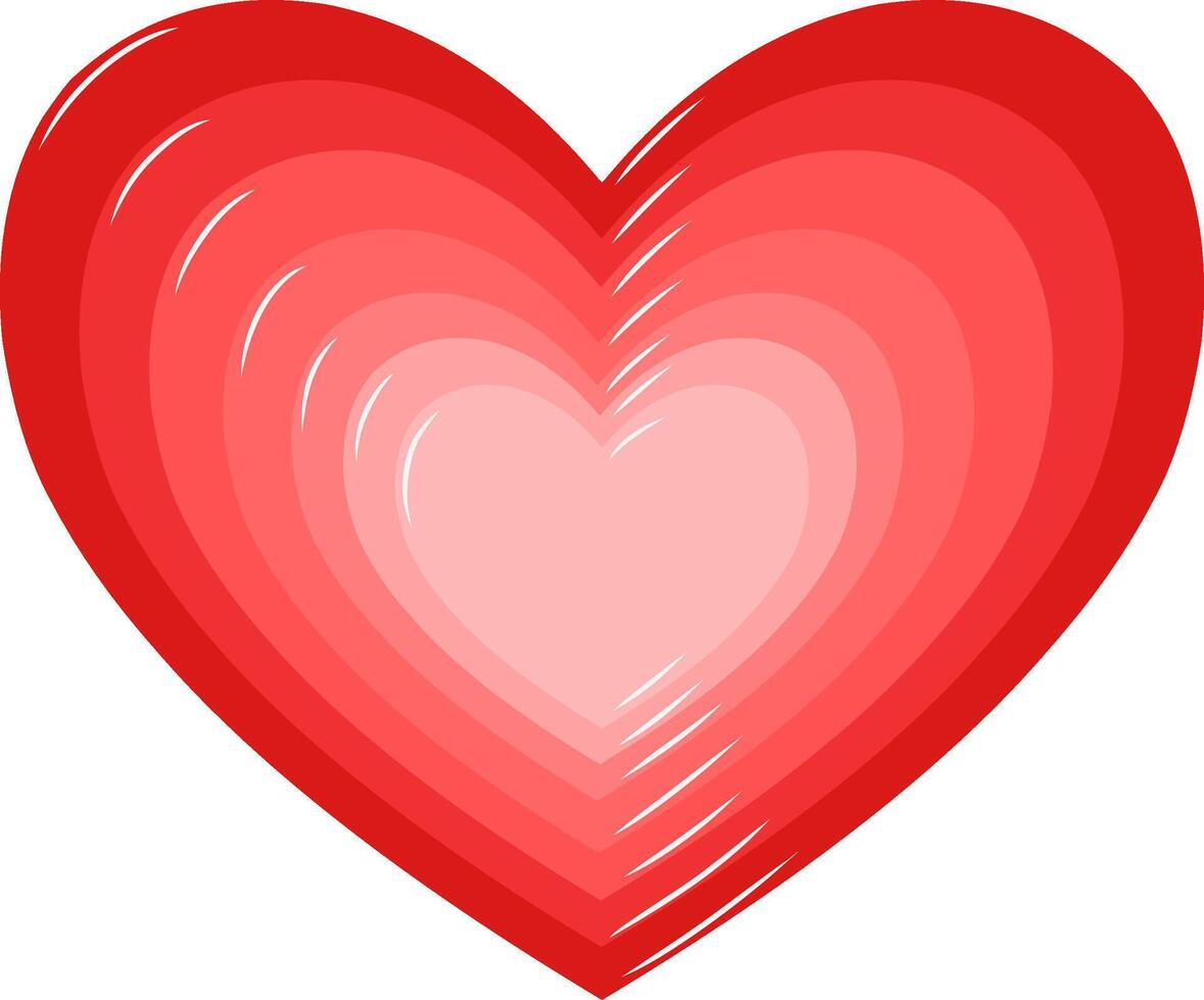 Layered Red Heart Love Symbol vector