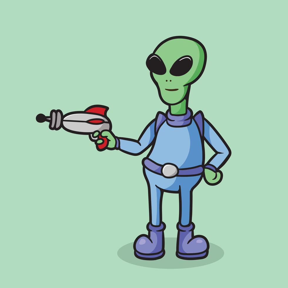 alien cartoon good for mascot, brand design, sticker, etc vector