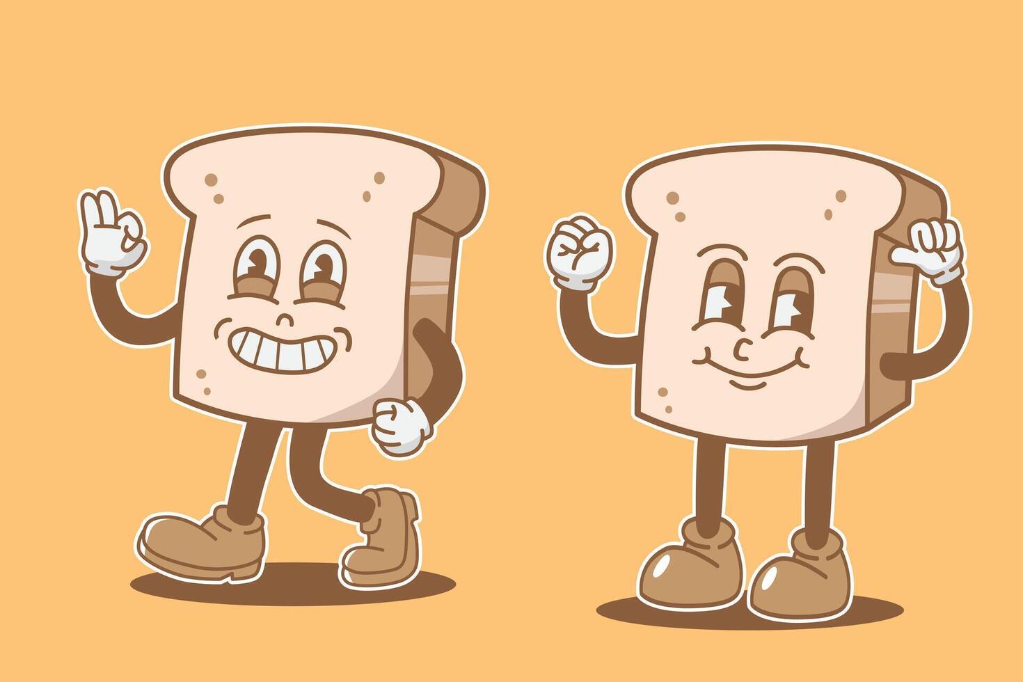 bread mascot with retro style vector