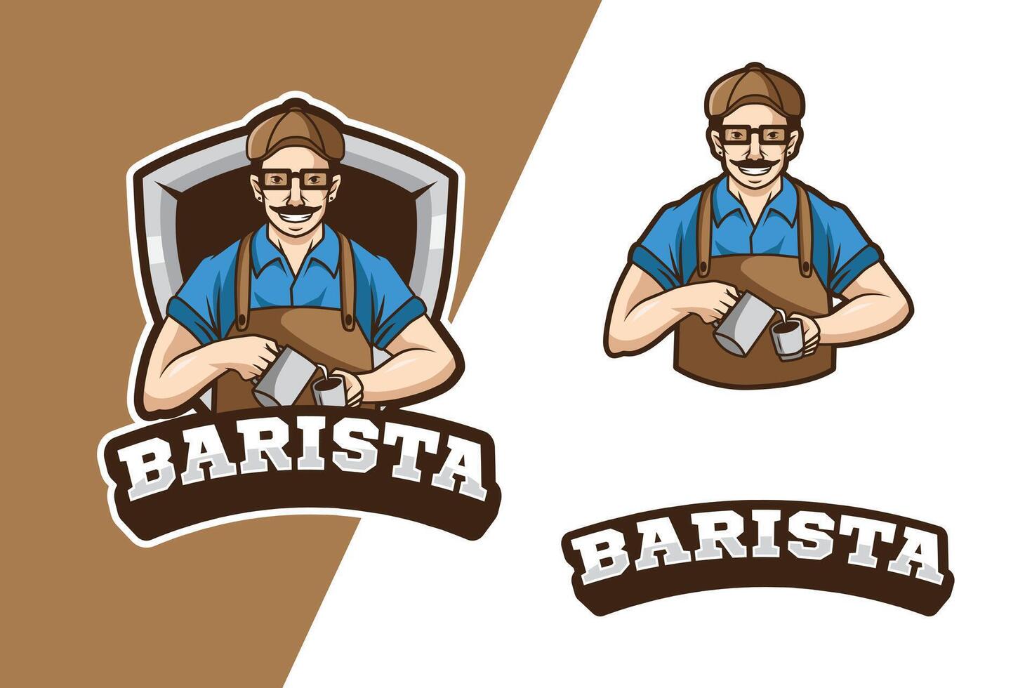 mascot logo barista good for logo brand and design vector