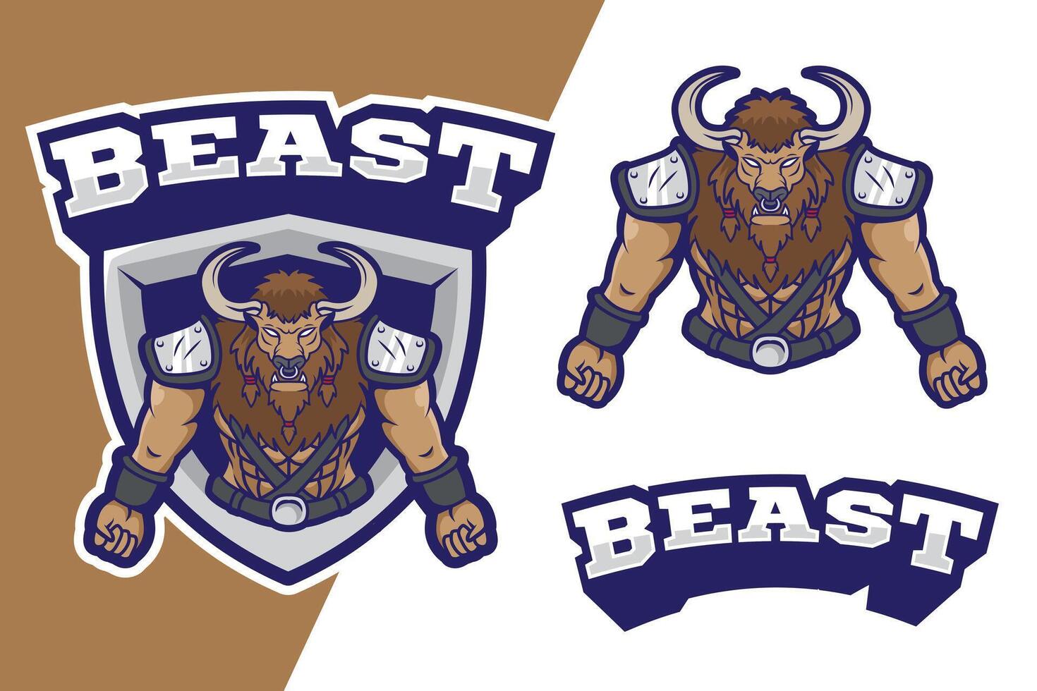 mascot logo beast with emblem for team esport and community vector
