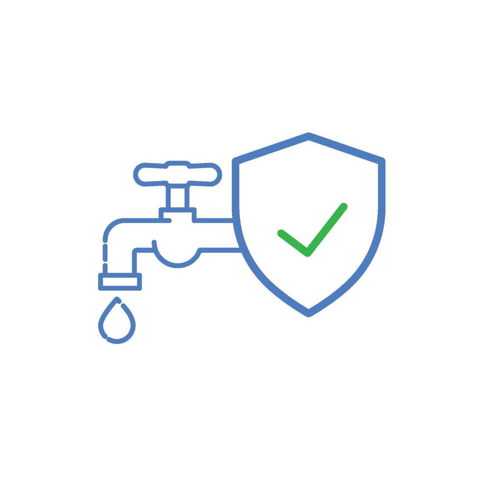 Water faucet and shield vector