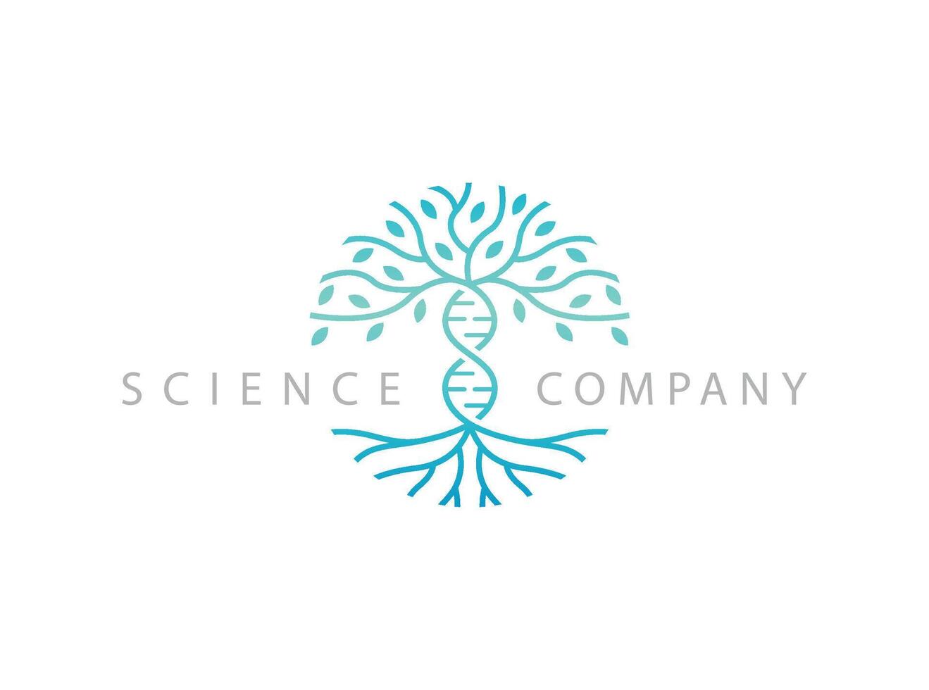 Tree DNA logo design template vector