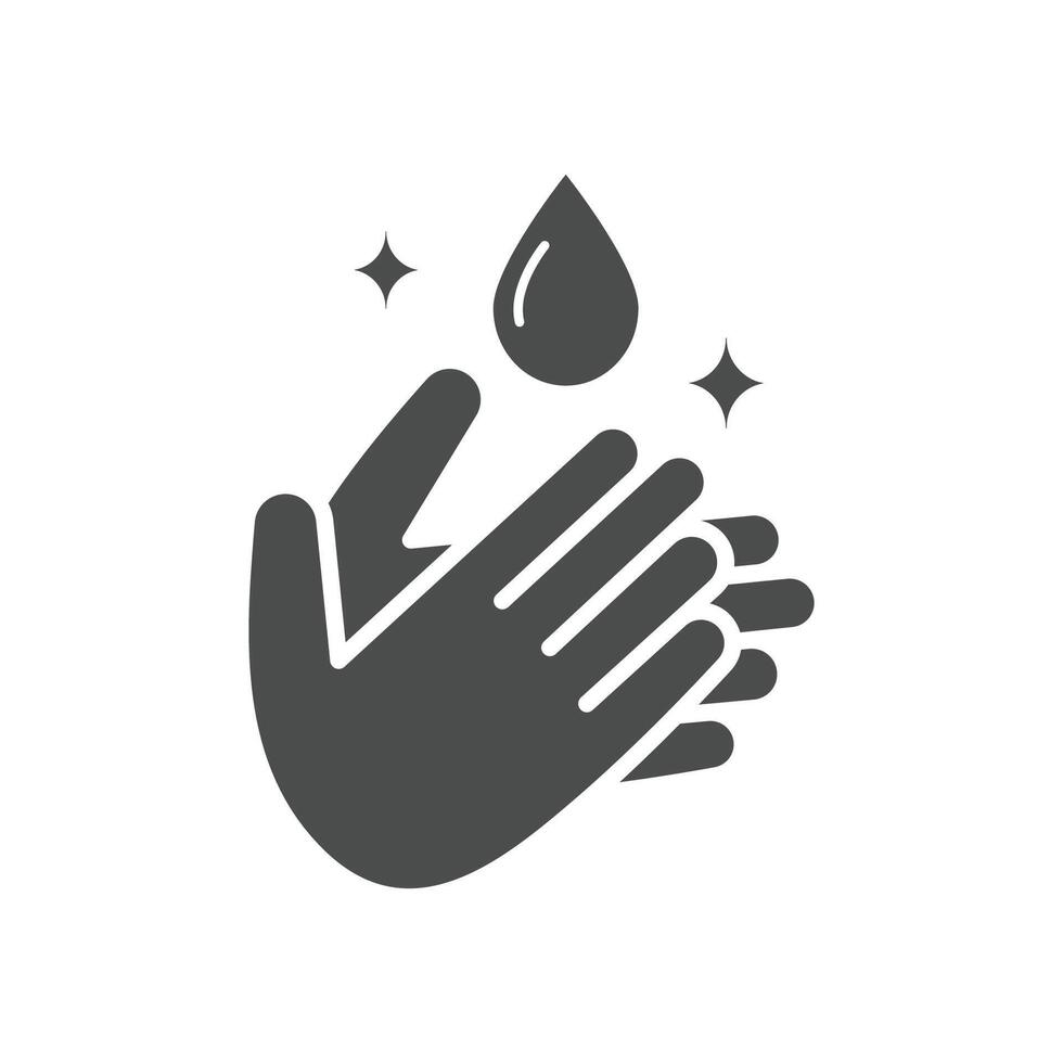 Icon of hygiene procedure, disease prevention. handwash symbol. Healthcare wash hands with soap icon. vector