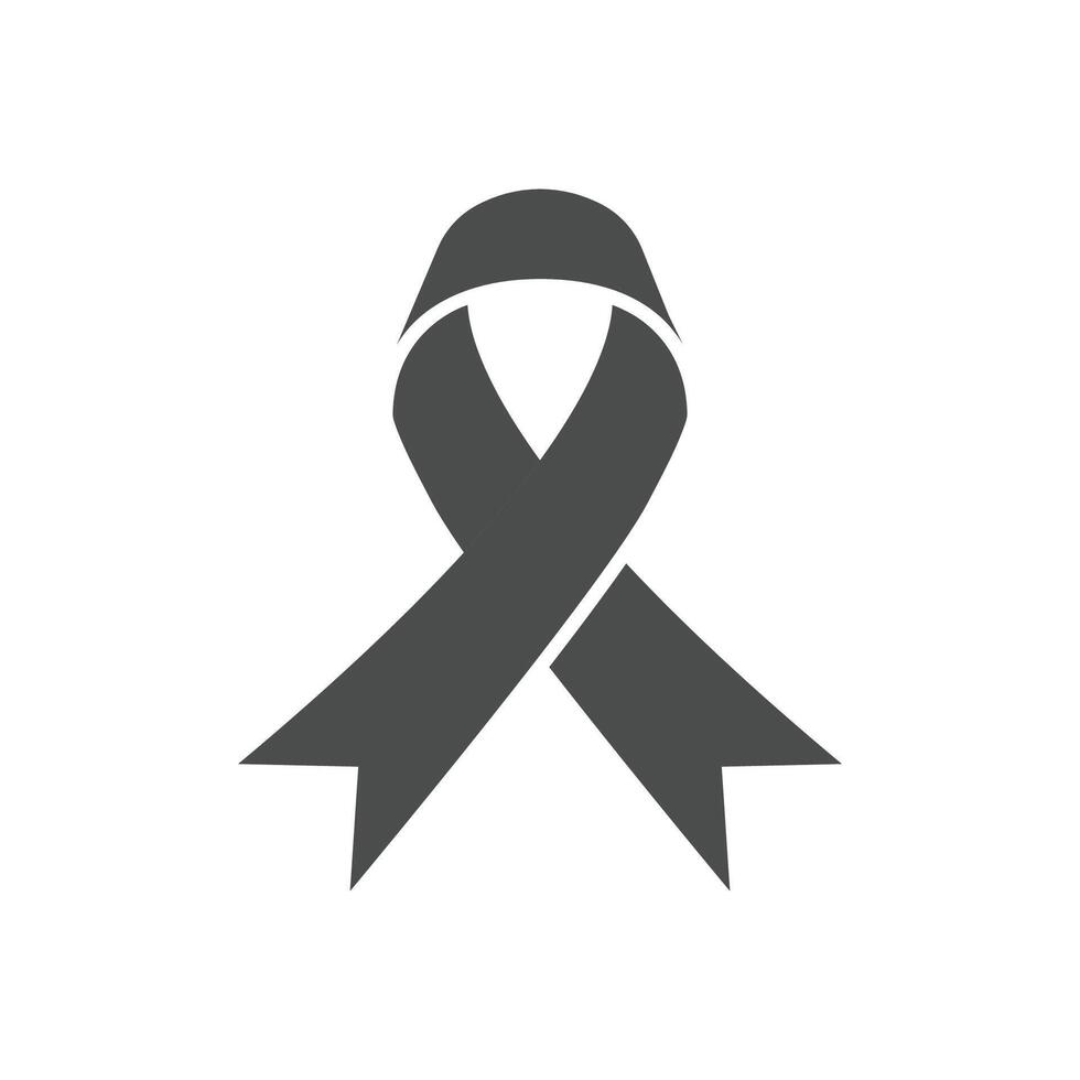 Icon symbol of struggle and awareness, black ribbon. Ideal for educational materials and information vector