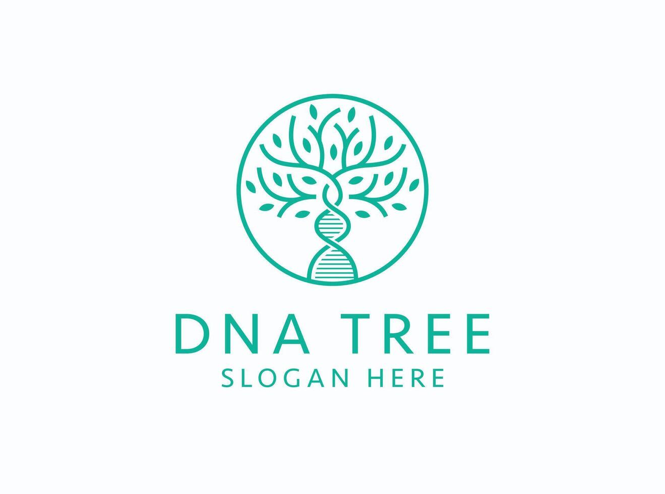 DNA Tree logo design template vector