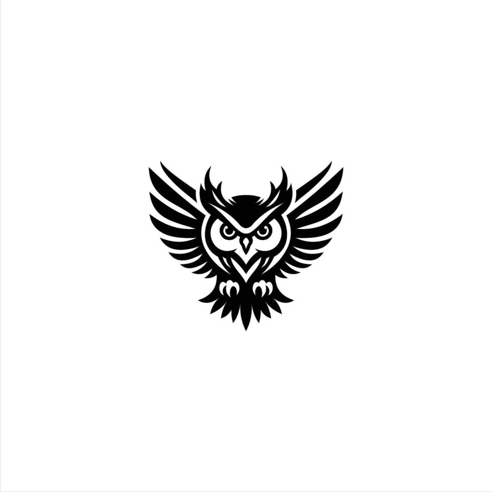 artistic representation of an owl with magnificent wings, exudes an air of wisdom and enigma vector
