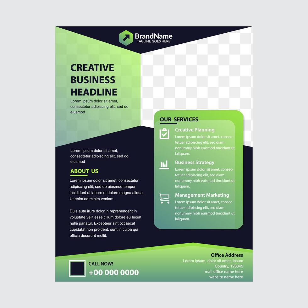 green and dark blue flyer cover business brochure design, Leaflet advertising abstract background, Modern poster magazine layout template, flyer, Annual report for presentation. vector