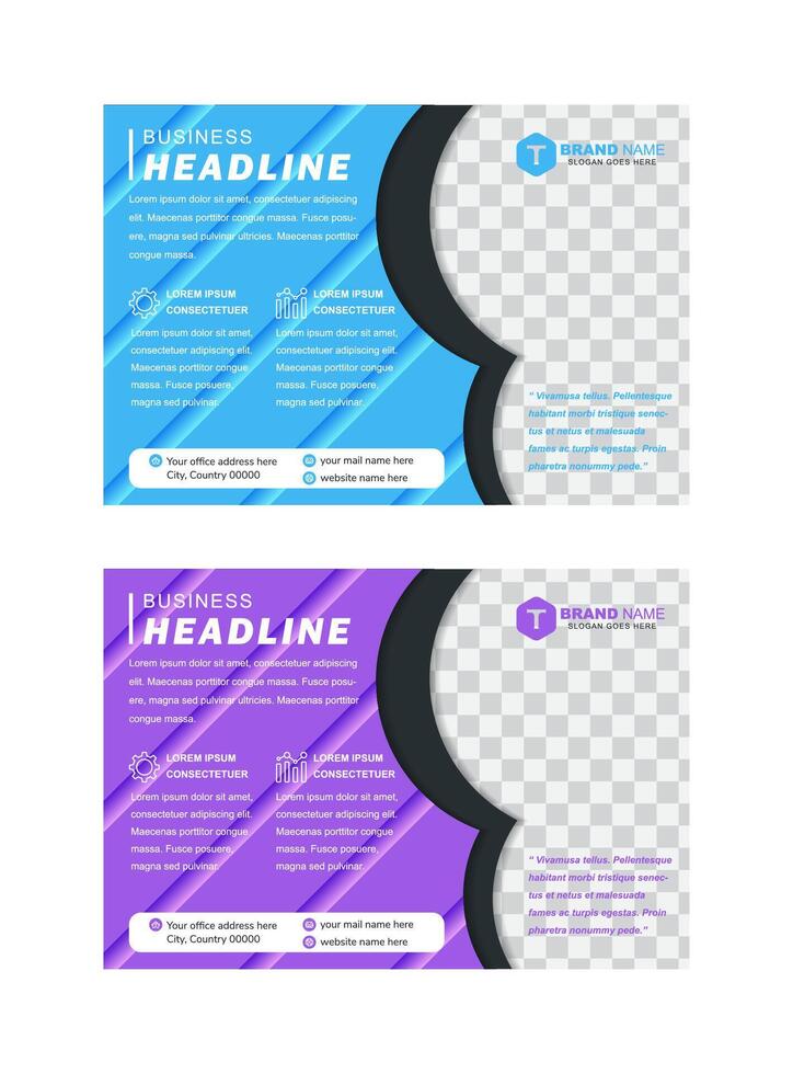 blue and purple flyer cover business brochure design, Leaflet advertising abstract background, Modern poster magazine layout template, Horizontal annual report for presentation vector