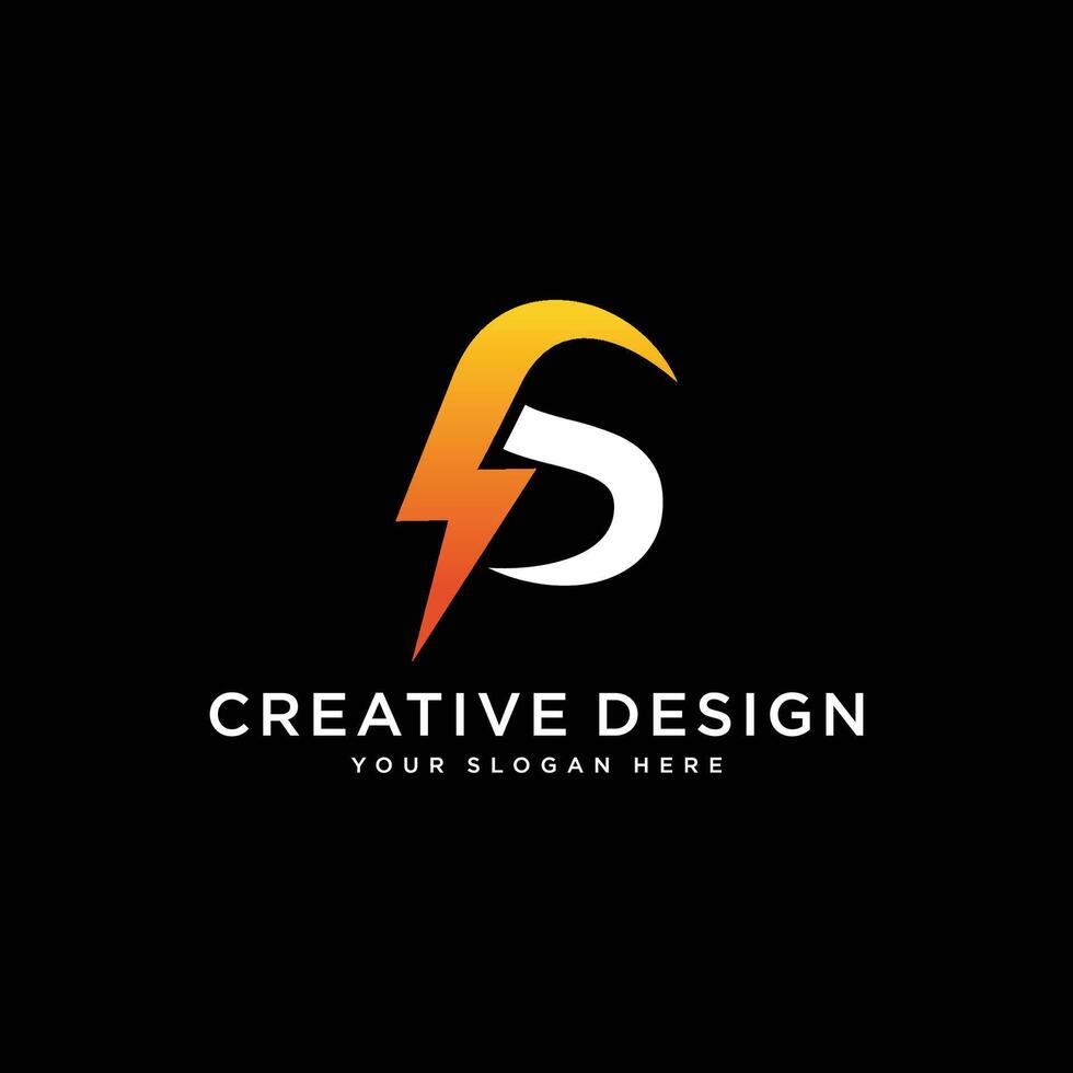 S letter logo design. Lightning icon concept. Modern logo for business identity. Creative symbol element or template vector
