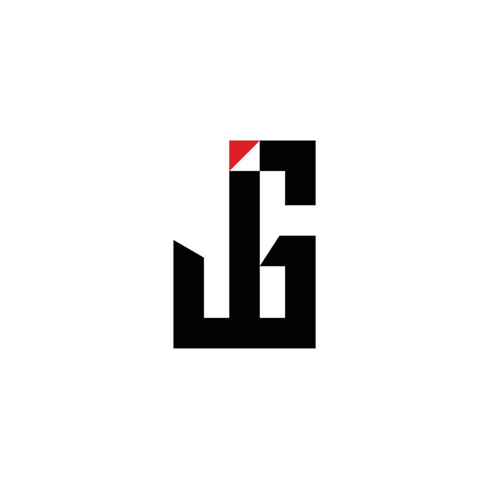 simple JG letter logo design with monogram modern idea vector