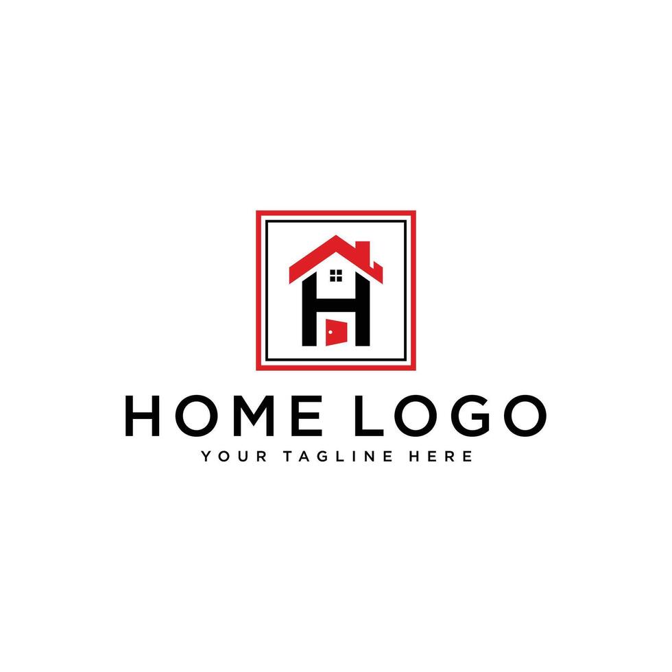 Abstract logo combines house and the letter H vector